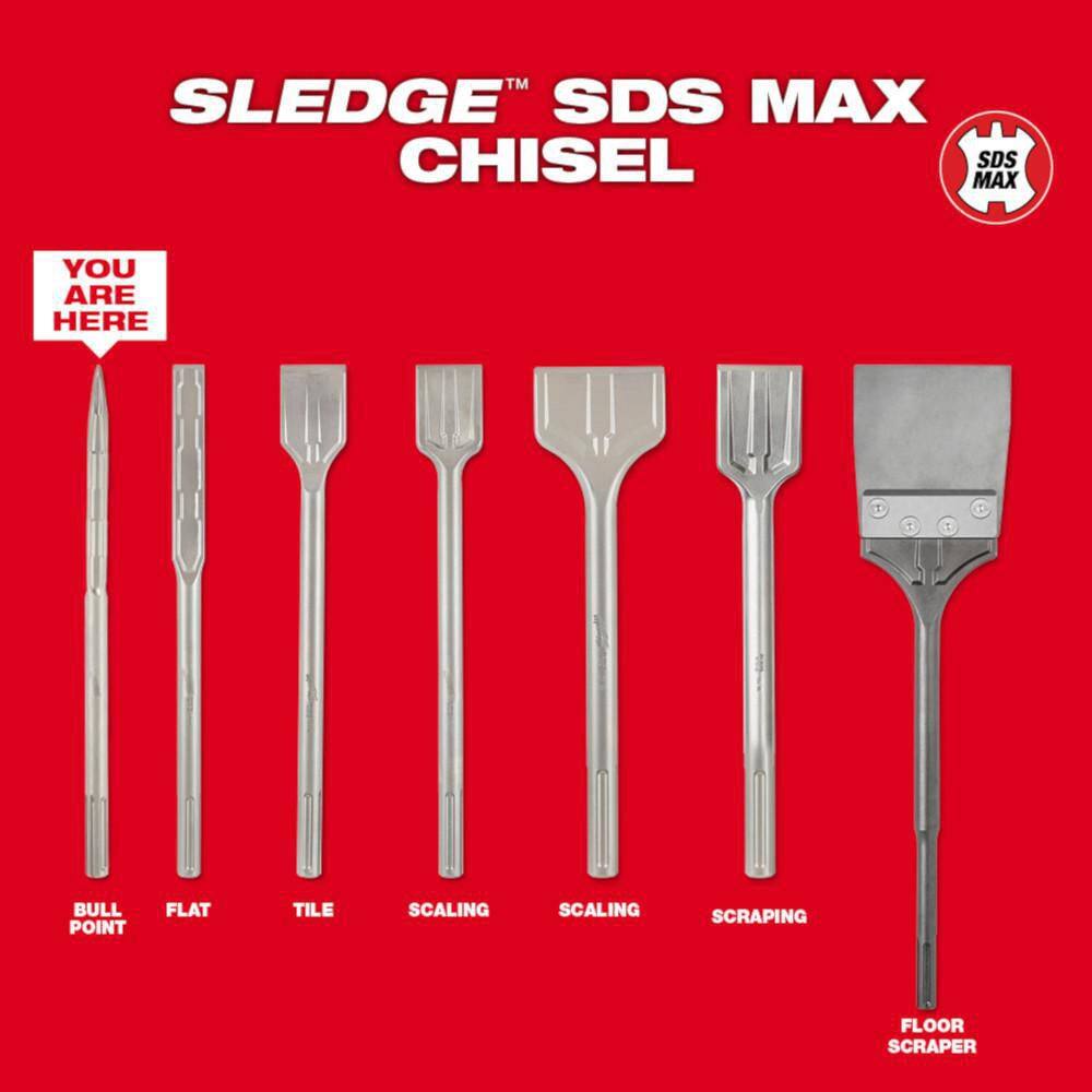 MW 16 in. SLEDGE SDS-MAX Bull Point Chisel 48-62-4250