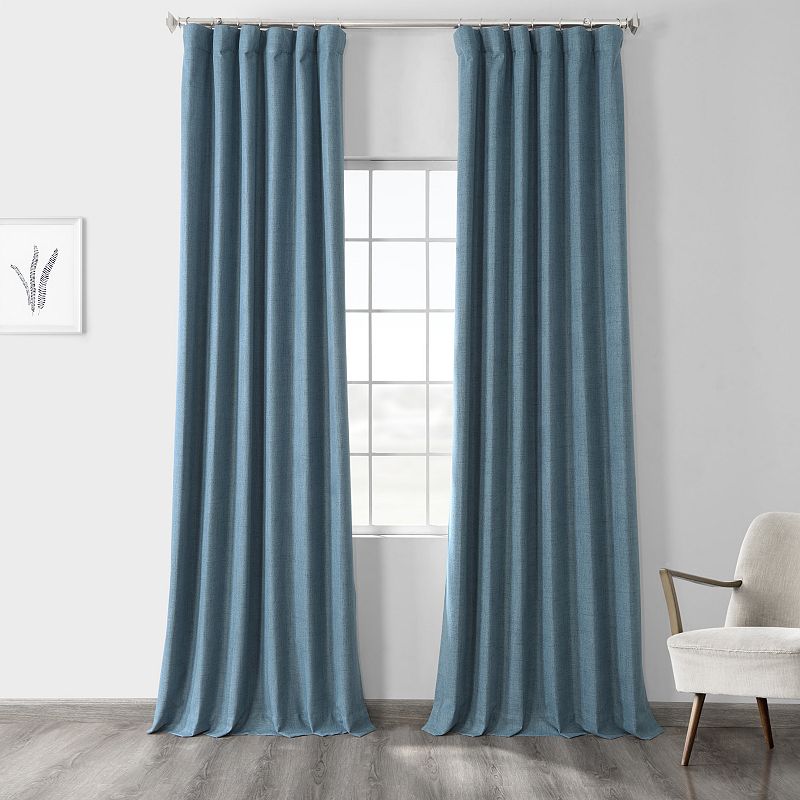 EFF Vintage Thermal Cross Linen Weave Max Blackout Window Curtain