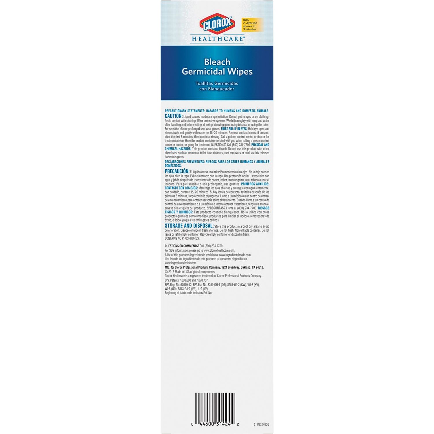 Bleach Germicidal Wipes by The Clorox Company CLO31424