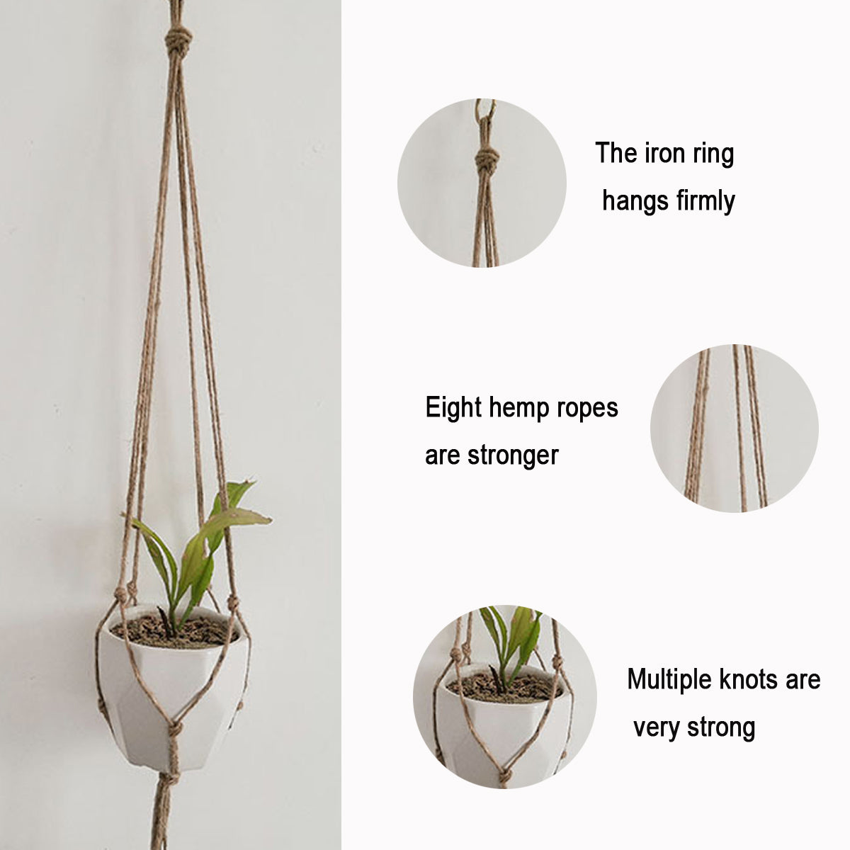 Plant Hangers Indoor Hanging Planter Basket Flower Pot Holder for Home Outdoor Decor, 4PCS