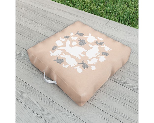 Iveta Abolina Nordic Bunny Outdoor Floor Cushion Deny Designs