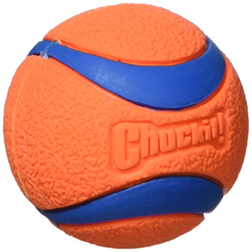 Chuckit! Ultra Dog Toy Ball Bounces and Floats， Bright Orange and Blue， Small， 2 pack