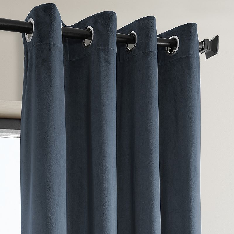 EFF Heritage Plush Velvet Grommet Window Curtain