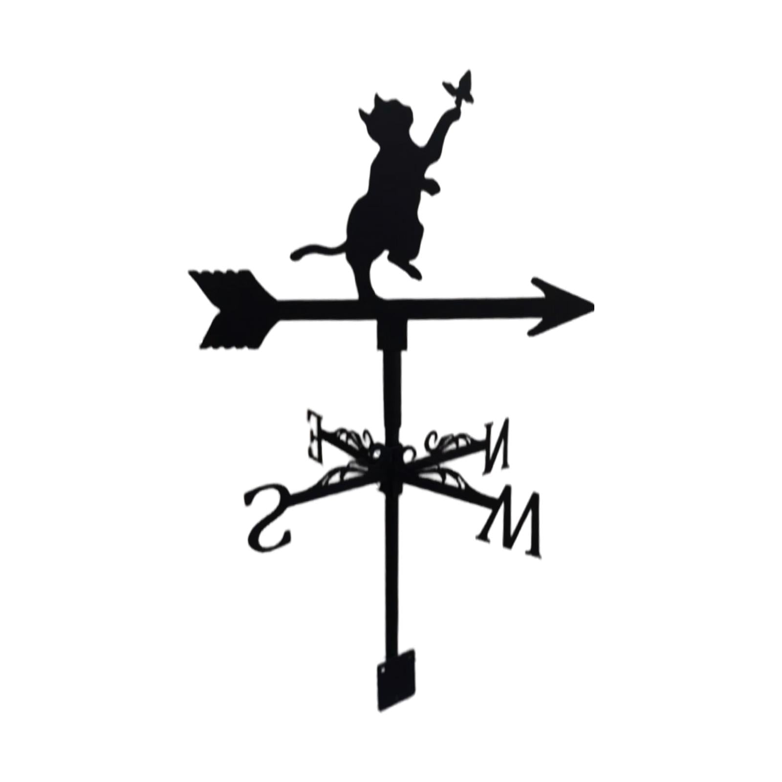 Cat Weathervane Roof Mount Weather Vane Outdoor Scene Ornament 23'' Tall