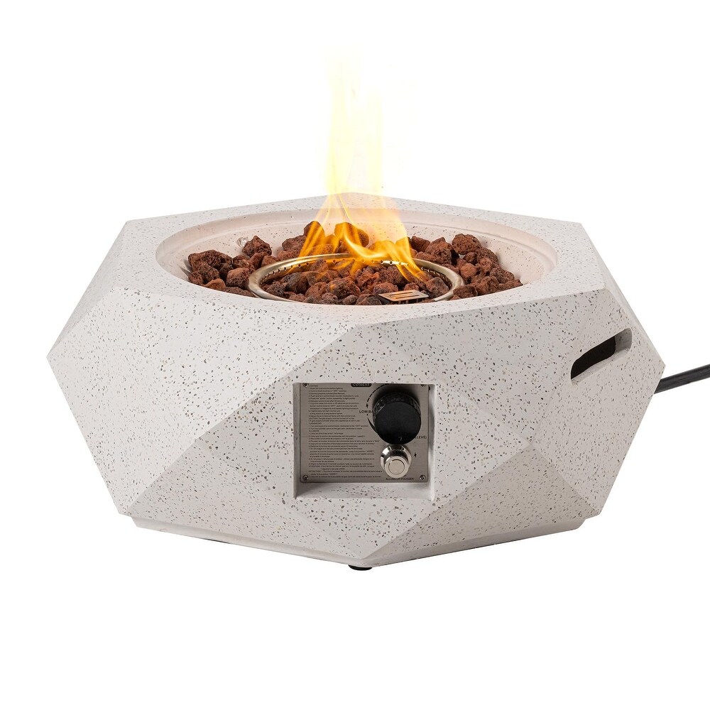 Hexagonal Terrazzo Outdoor Firepit Table