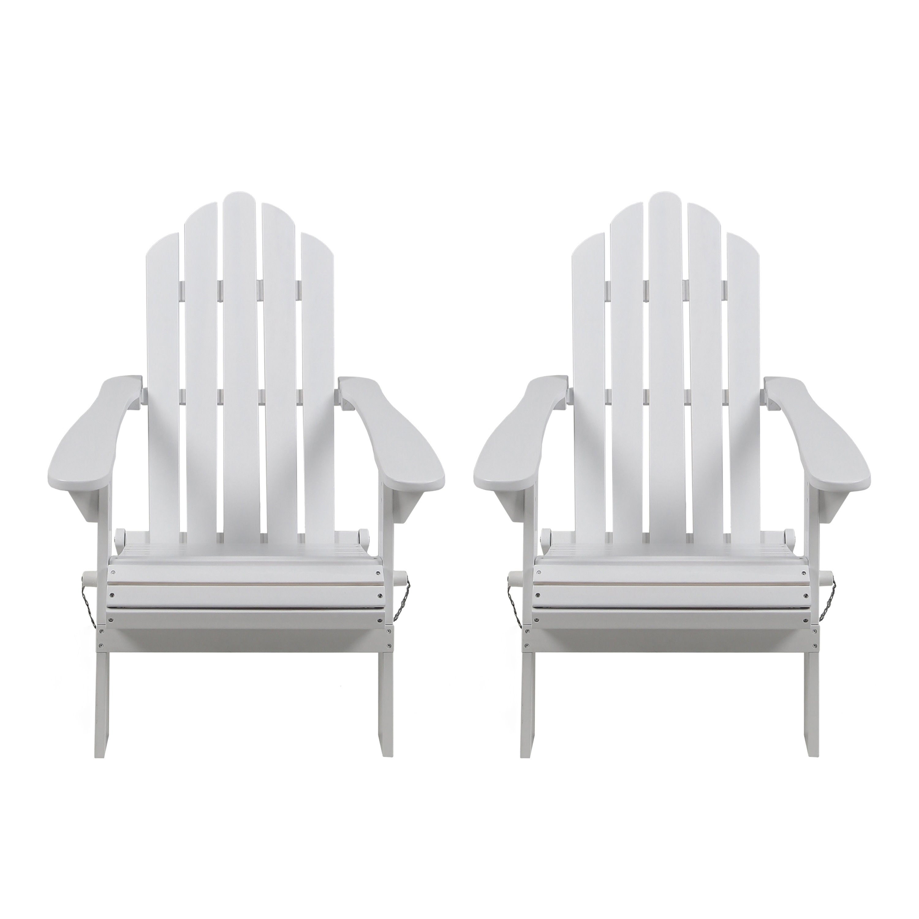 Cara Outdoor Acacia Wood Foldable Adirondack Chairs, Set of 2