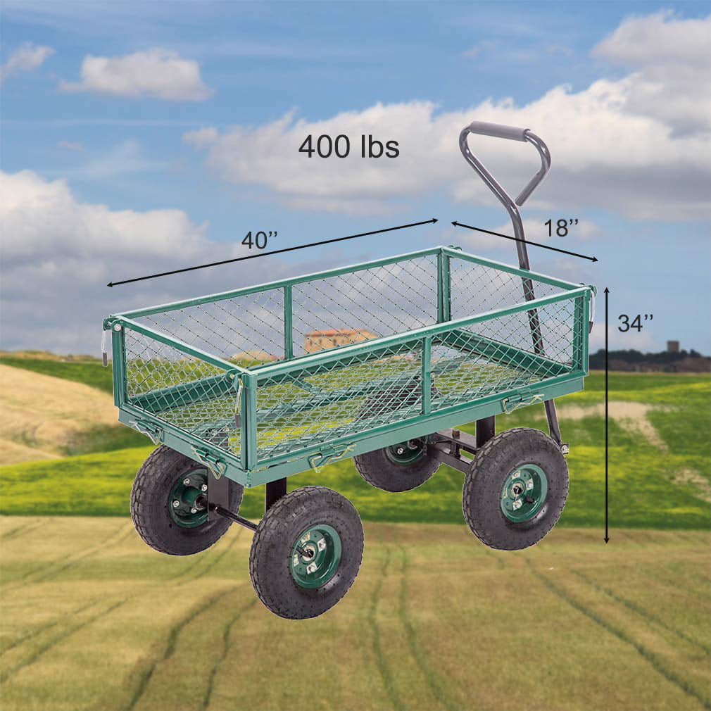 Heavy-Duty Outdoor Steel Utility Cart / Wagon