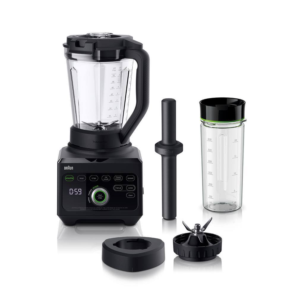 Braun TriForce 68 oz. 10 Speeds Plus Pulse Black Power Blender with Smoothie2Go JB9041BK