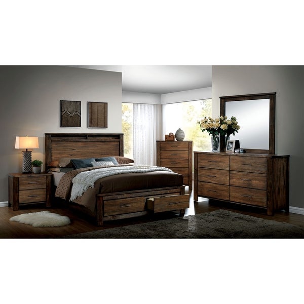 Slyvester Rustic California King Antique Oak 2-piece Bed Set - - 25324689