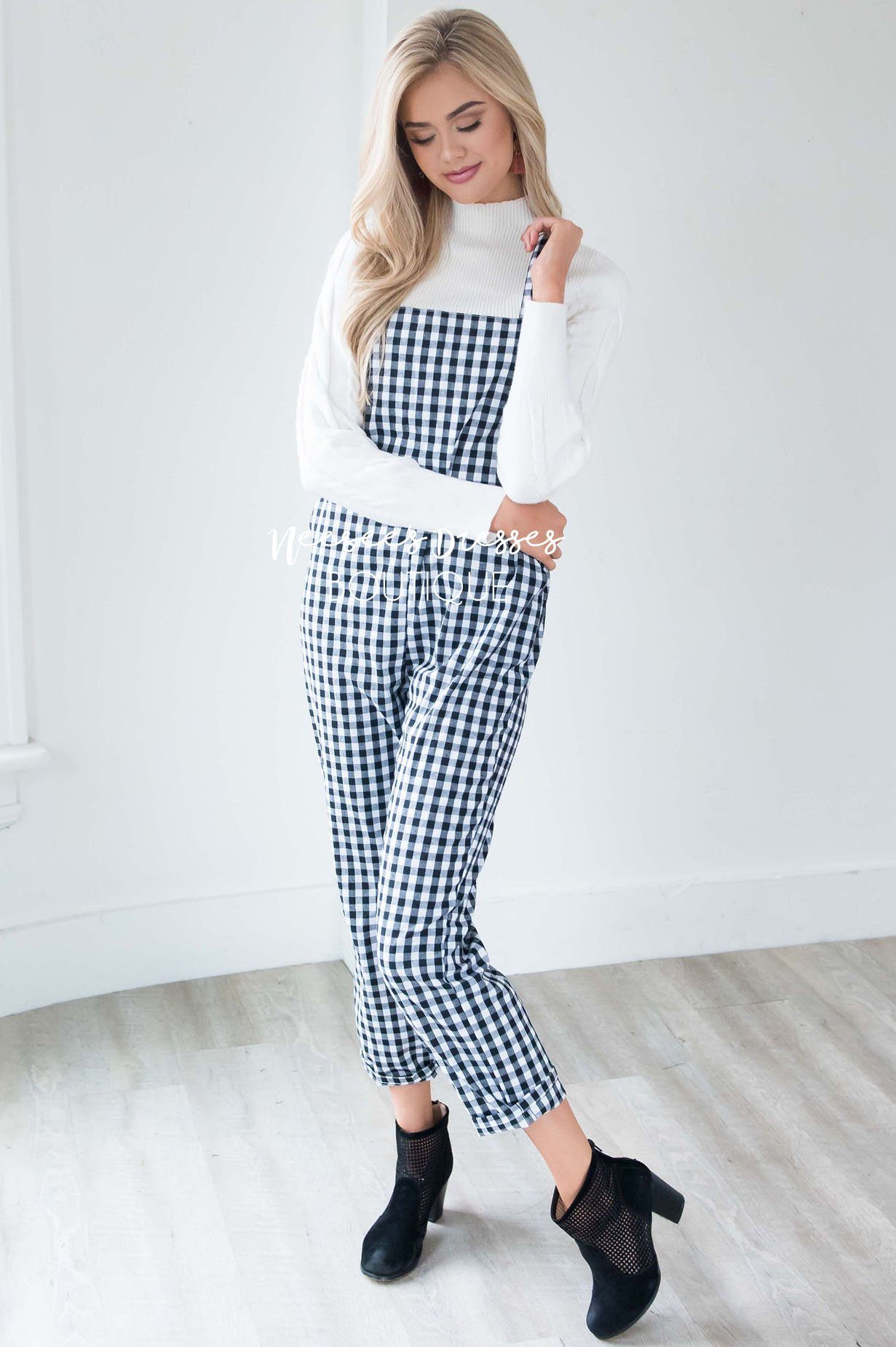 The Maya Gingham Print Overalls