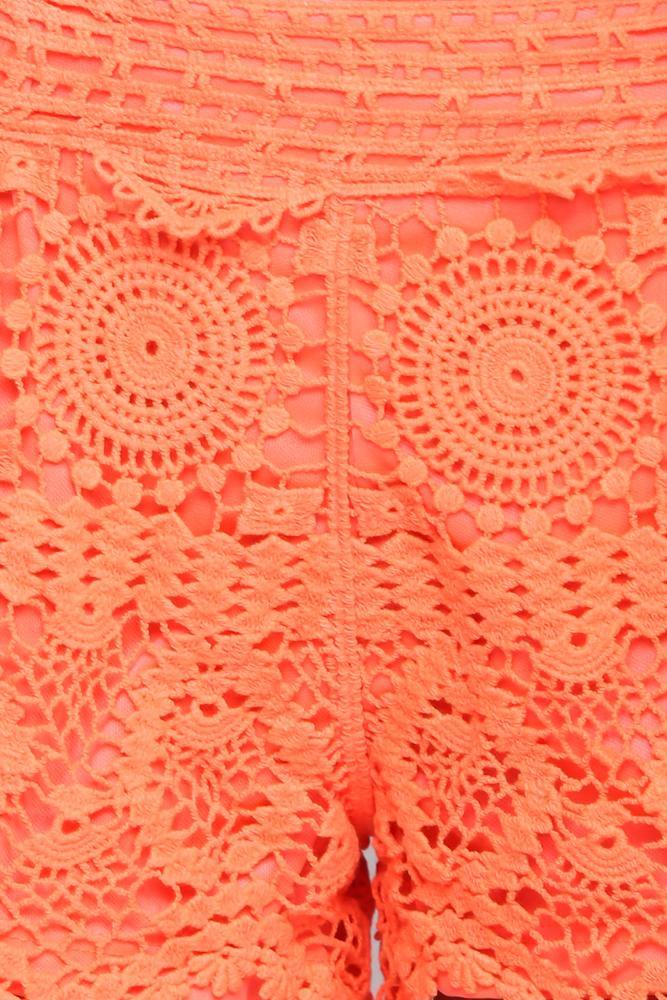 Happy Lace Shorts Neon Orange