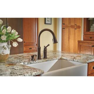 Delta Lakeview Single-Handle Pull-Down Sprayer Kitchen Faucet with Soap Dispenser in Venetian Bronze 59963-RBSD-DST