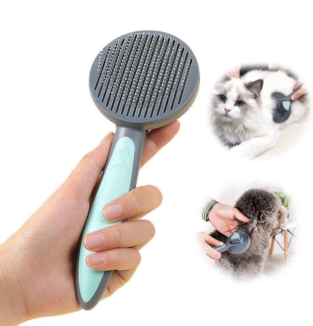 Cat And Dog Grooming Brush， Kitten Hair Brush， Pet Self-cleaning Hair Removal Brush Massage Comb， (fresh Mint)