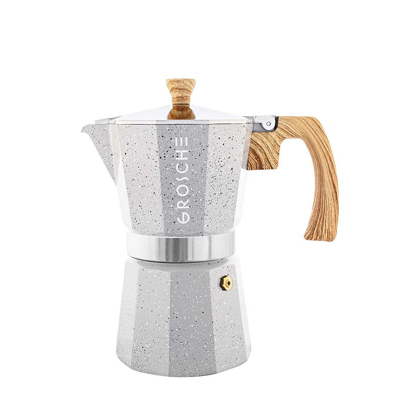 GROSCHE Milano Stone Stovetop Espresso 6-Cup Moka Pot Coffee Maker