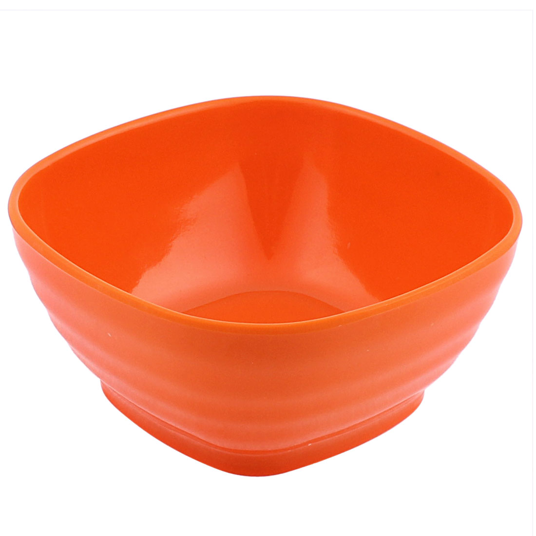 Unique Bargains Plastic Square Design Soup Cereal Fruits Salad Bowl Orange