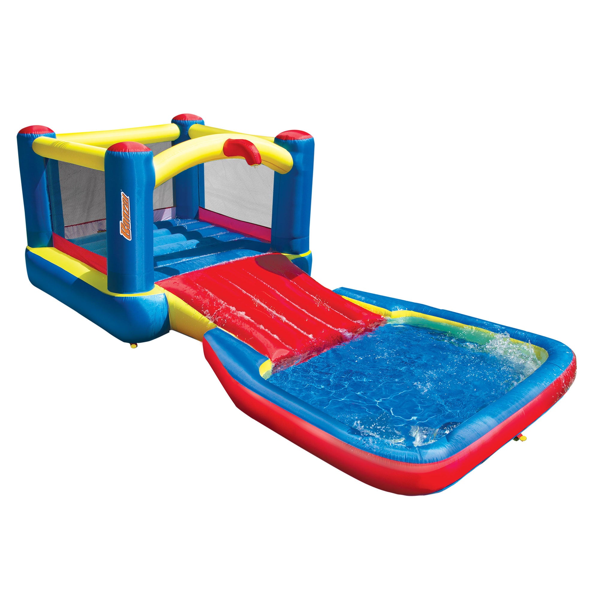 Banzai 35533 Bounce N Splash Water Park Aquatic Activity Play Center with Slide