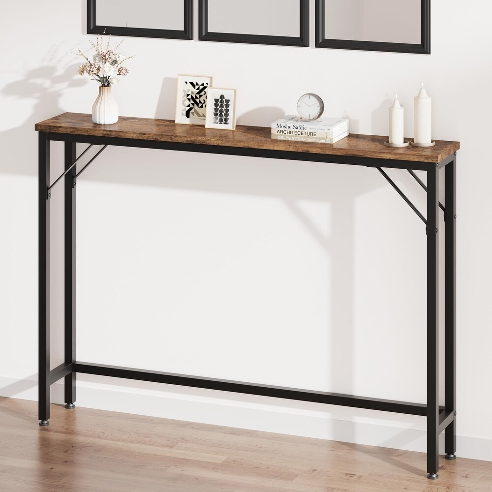 Narrow Sofa Table Block Skinny Console Table for Living Room   5.9\