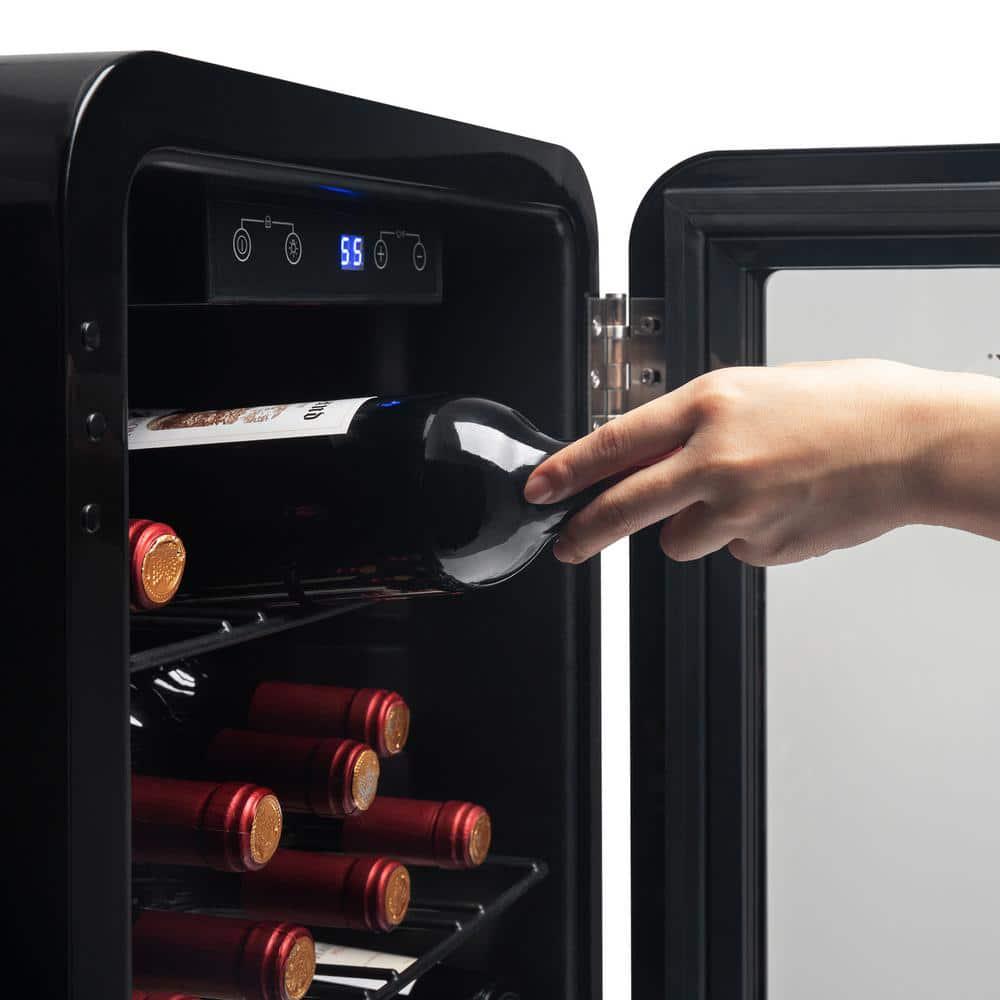 Boyel Living Single Zone 24Bottle Freestanding Wine Cooler with Digital Temperature Control and UVProtective Finish