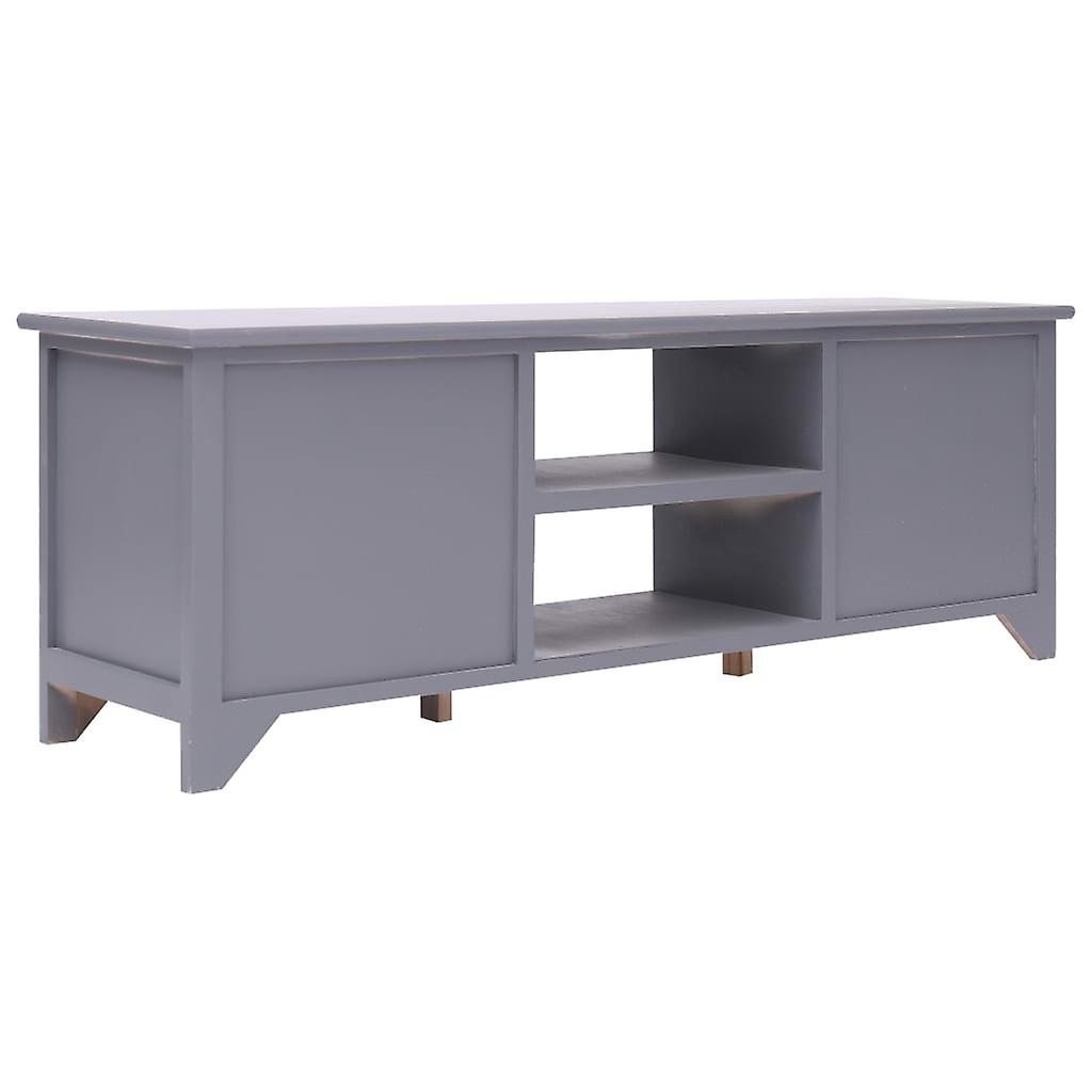 Tv Cabinet Grey 115x30x40 Cm Paulownia Wood