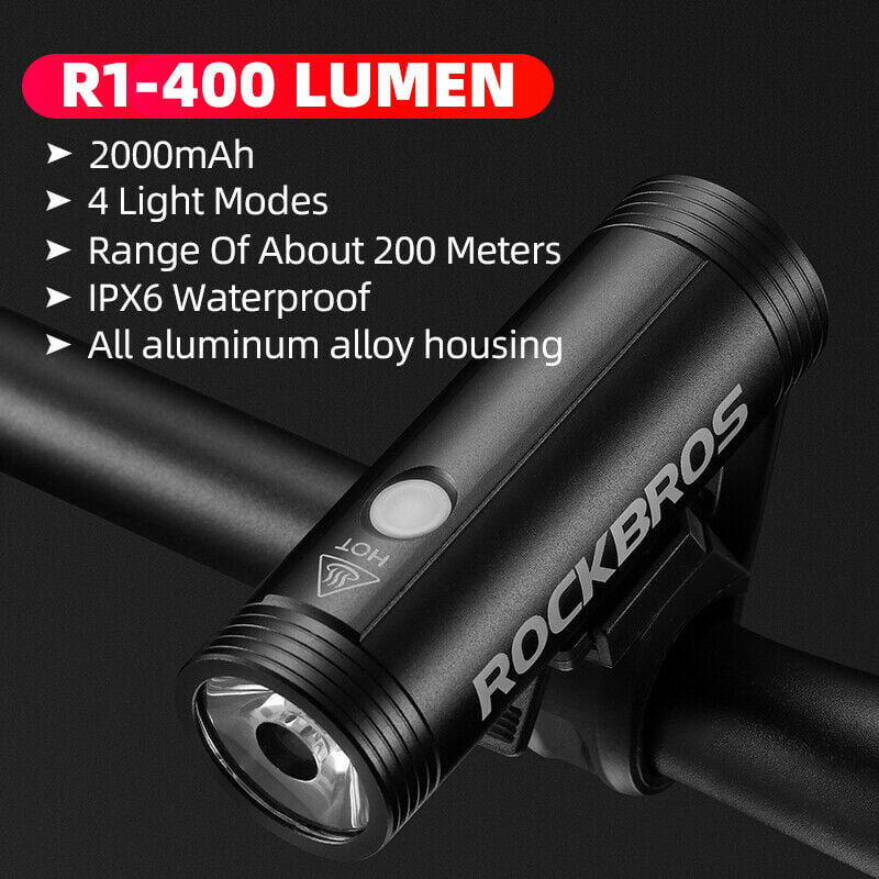 1000LM USB Rechargeable Bike Light Bicycle Lights Headlight Front Light Waterproof Bike Headlamp 3 Modes Cycling Flashlight - Night Riding Hiking Camp