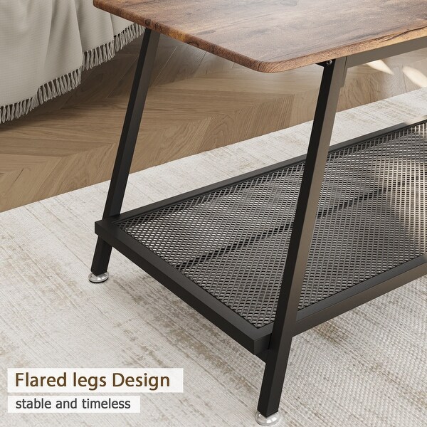 Coffee Table Industrial Center Table with adjustable feet，L39.3*W19.6*H18.1