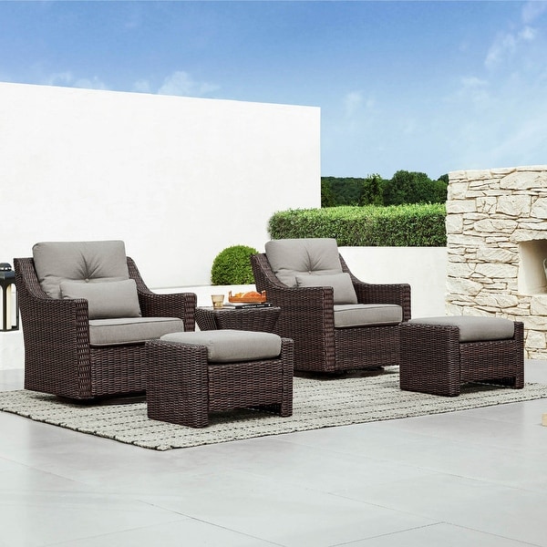 Murphy Outdoor Wicker Patio Furniture Swivel Glider Chair