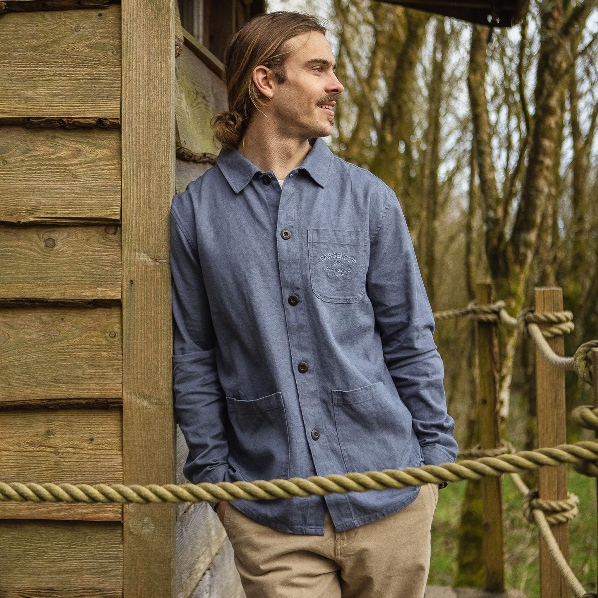 Forage Hemp Overshirt - Stone Blue