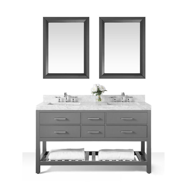 Elizabeth Espresso 60-Inch Vanity Console with Mirror