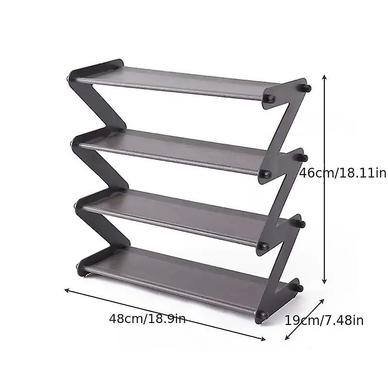 Stackablel Shoe Rack 4-Tier Shoe Organizer for Entryway Hallway and Closet Storage