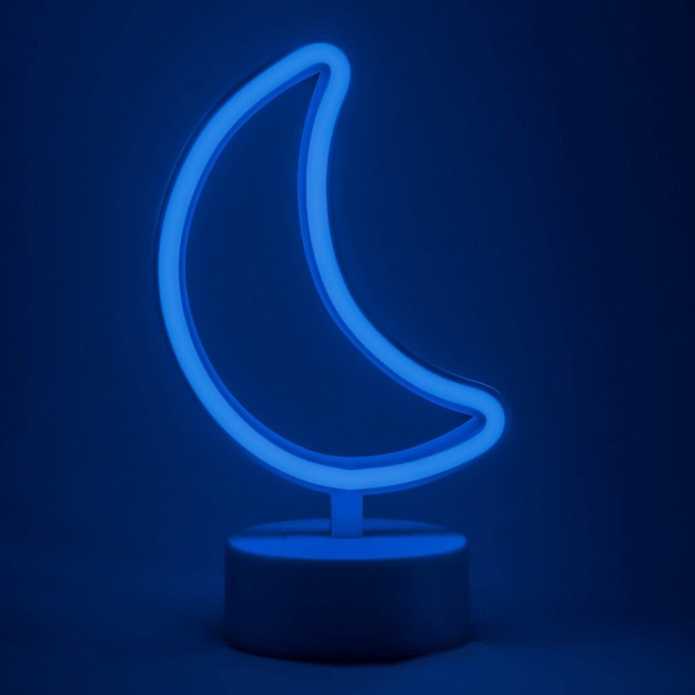 Amped amp Co Crescent Moon Desk Light Blue