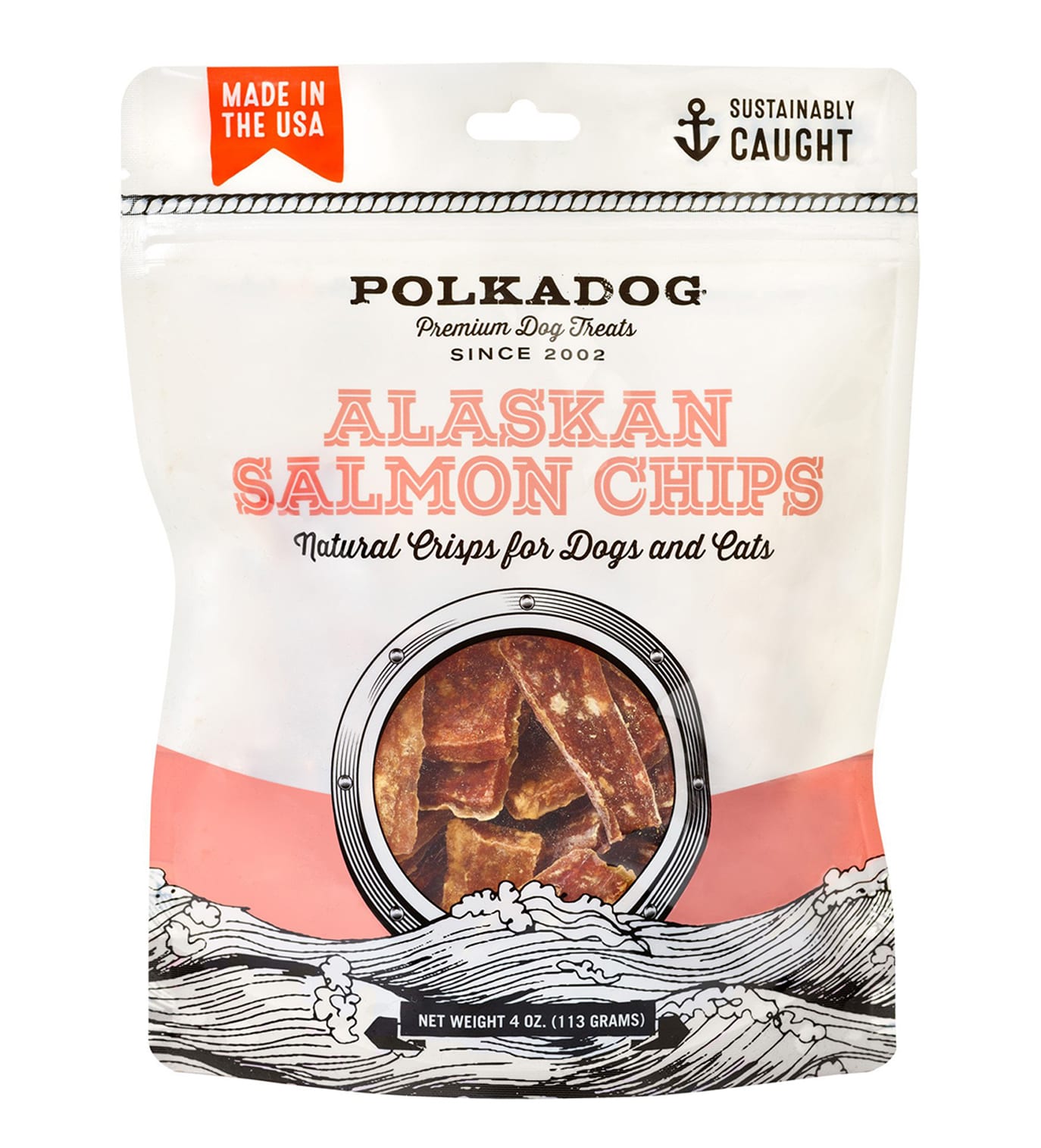 POLKADOG BAKERY Alaskan Salmon Chips for Dogs and Cats