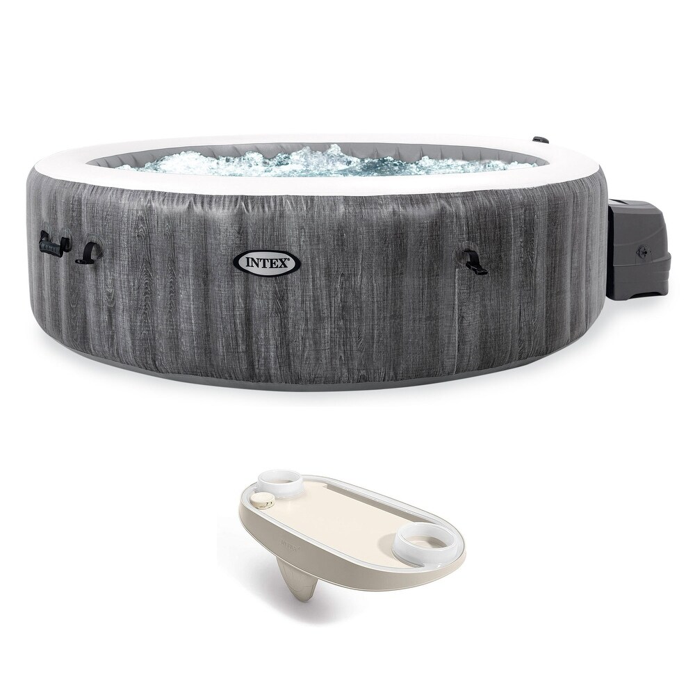 Intex PureSpa Plus Inflatable Hot Tub + Intex Tray Accessory w/ LED Light Strip   126