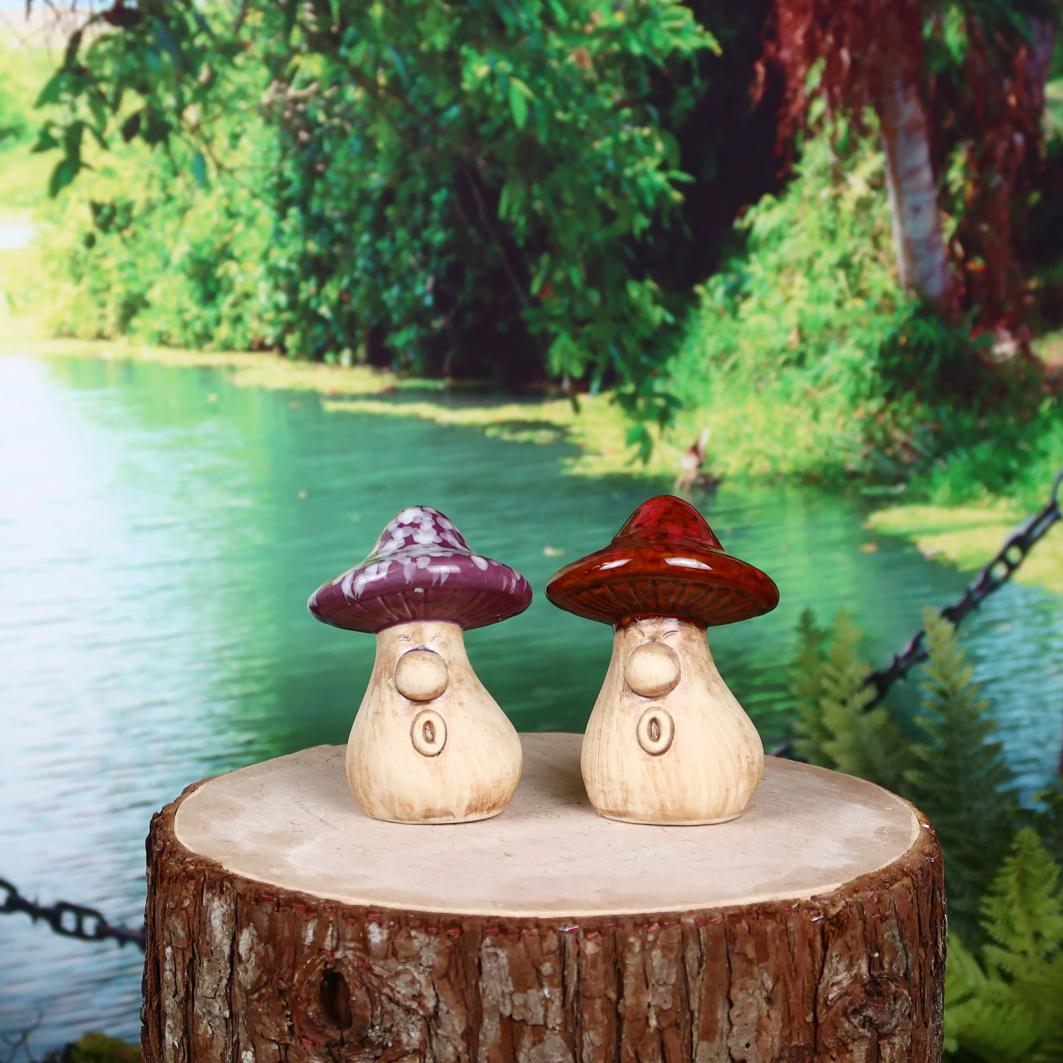 Cute Garden Decoration Artificial Plant Mushroom Ceramics Crafts Festival Gift Manor Lawn Ornament Ceramic Mushroom