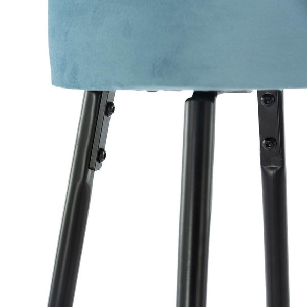 30.11 in. Set of 2 Metal Frame Bar Stool with Velvet Seat