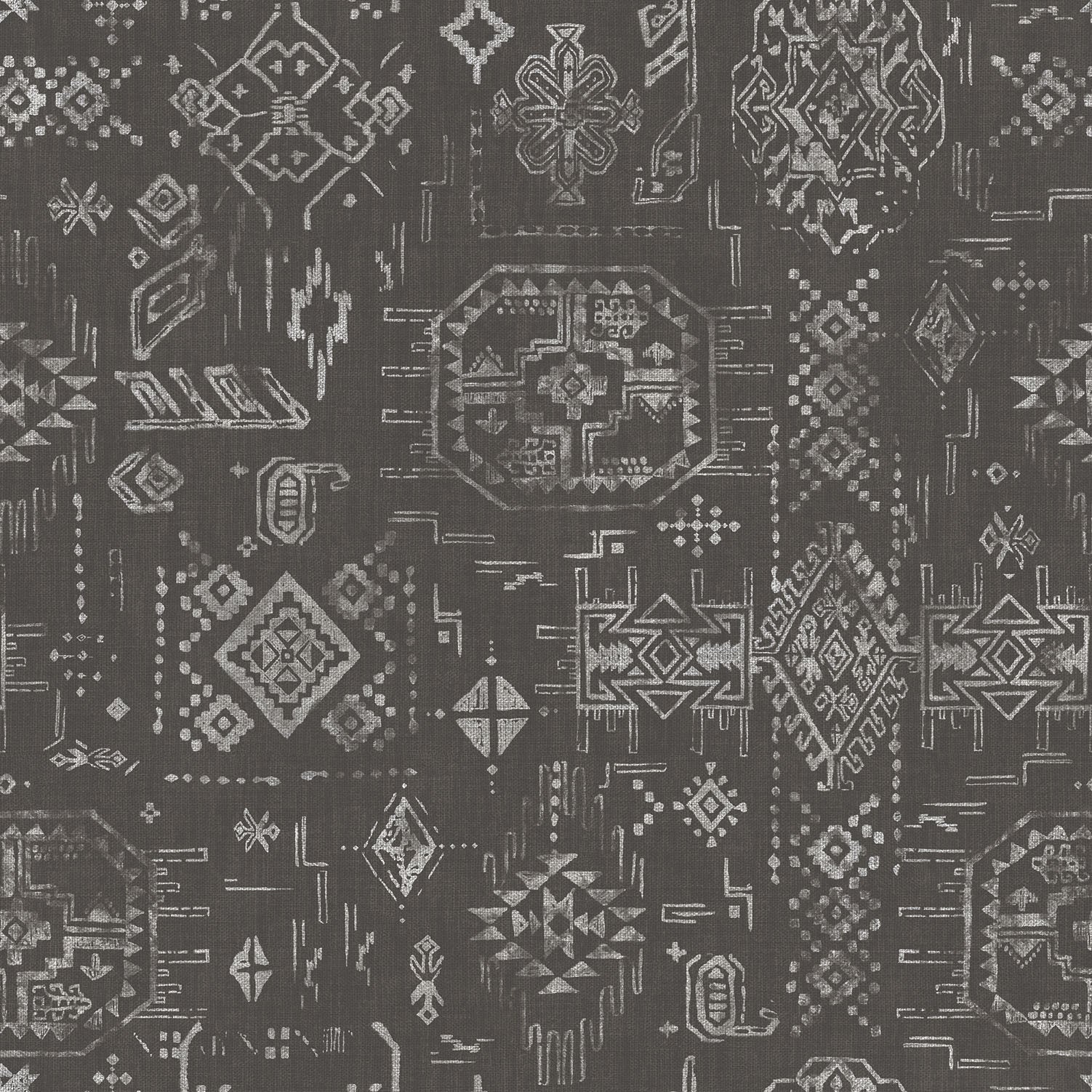 Aztec Black Wallpaper from the Global Fusion Collection