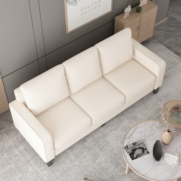 3 Seats Couch Polyester Upholstered Storage Sofa Design with Removable Cushions