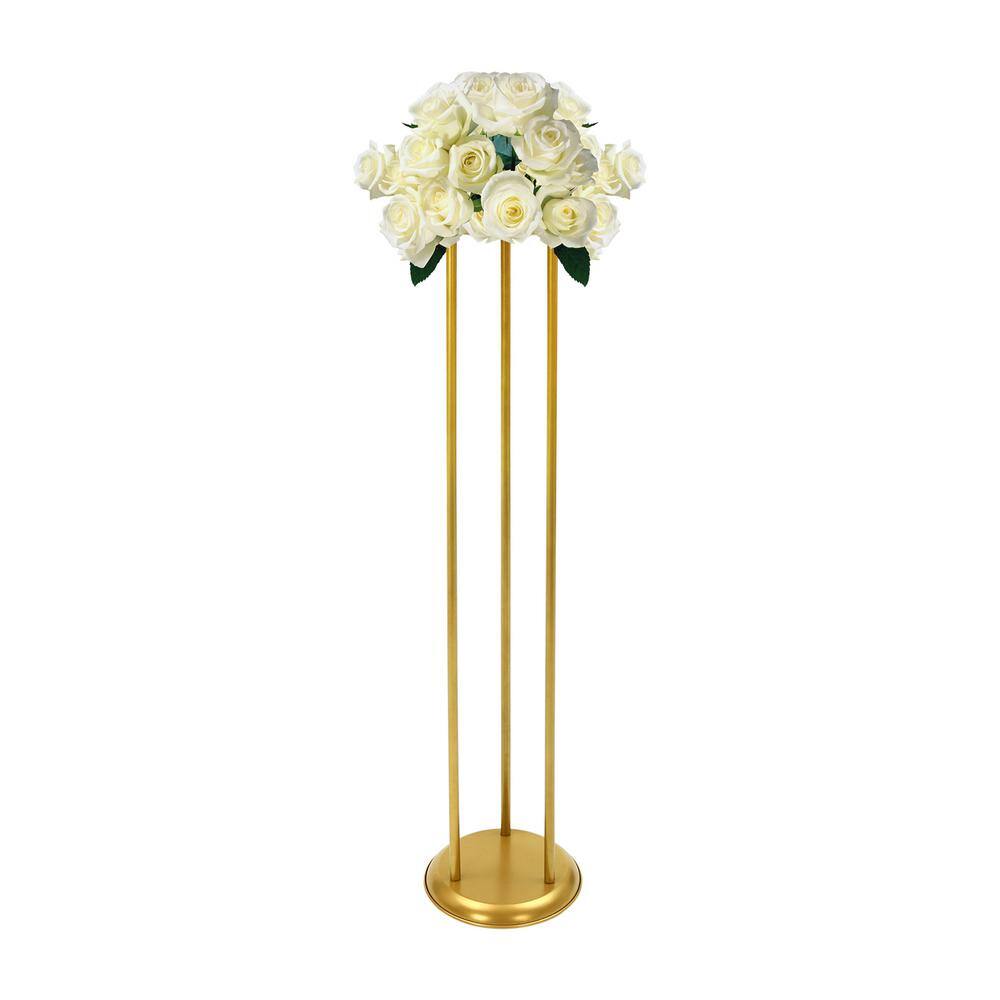 YIYIBYUS 39.4 in. x 7.87 in. x 7.87 in. Outdoor Gold Metal Floor Flower Plant Stands Round Wedding Flower Display Stand (6-Pack) JJOU7A6MWDZJ8