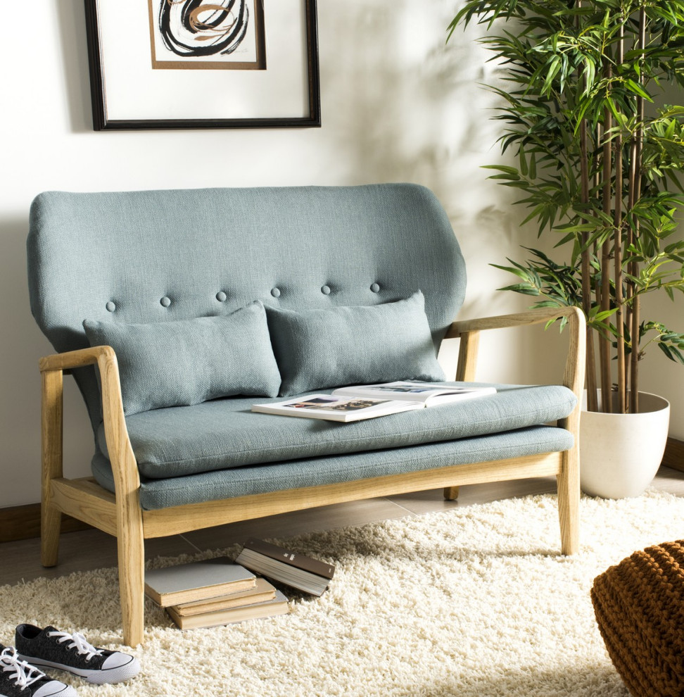 Maria Loveseat Blue/ Natural   Modern   Loveseats   by Virgil Stanis Design  Houzz