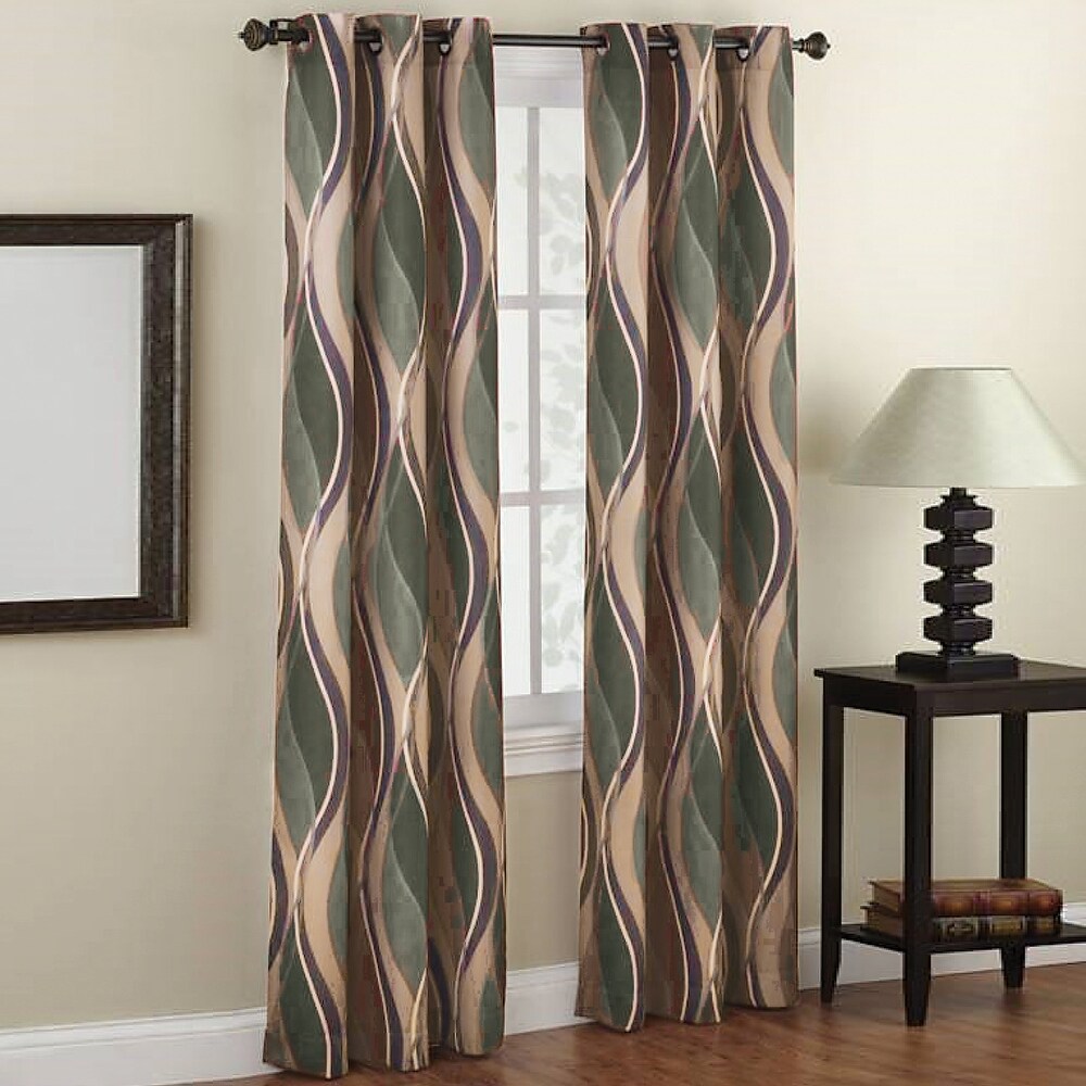 Intersect Wave Grommet Top Curtain Panel