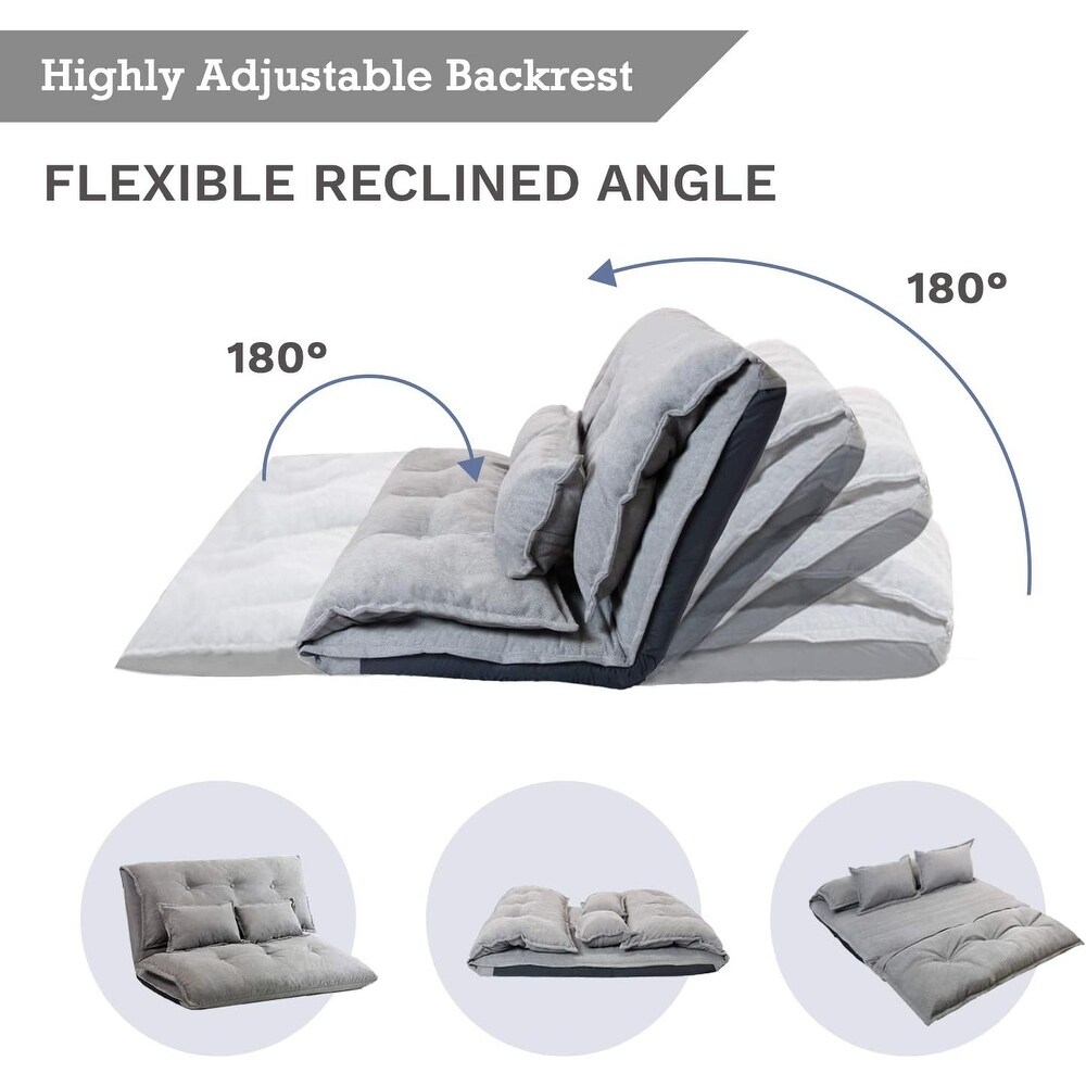 Contemporary and Adaptable Sofa Bed Set with Floor Placement  2 Pillows