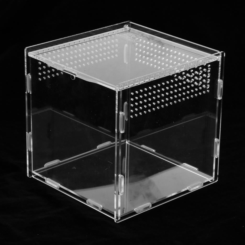 Transparent Acrylic Aquarium Fish Tank Reptile Lizaed Spider Tank Breeding Box Terrarium Habitat 15x15x15cm 1