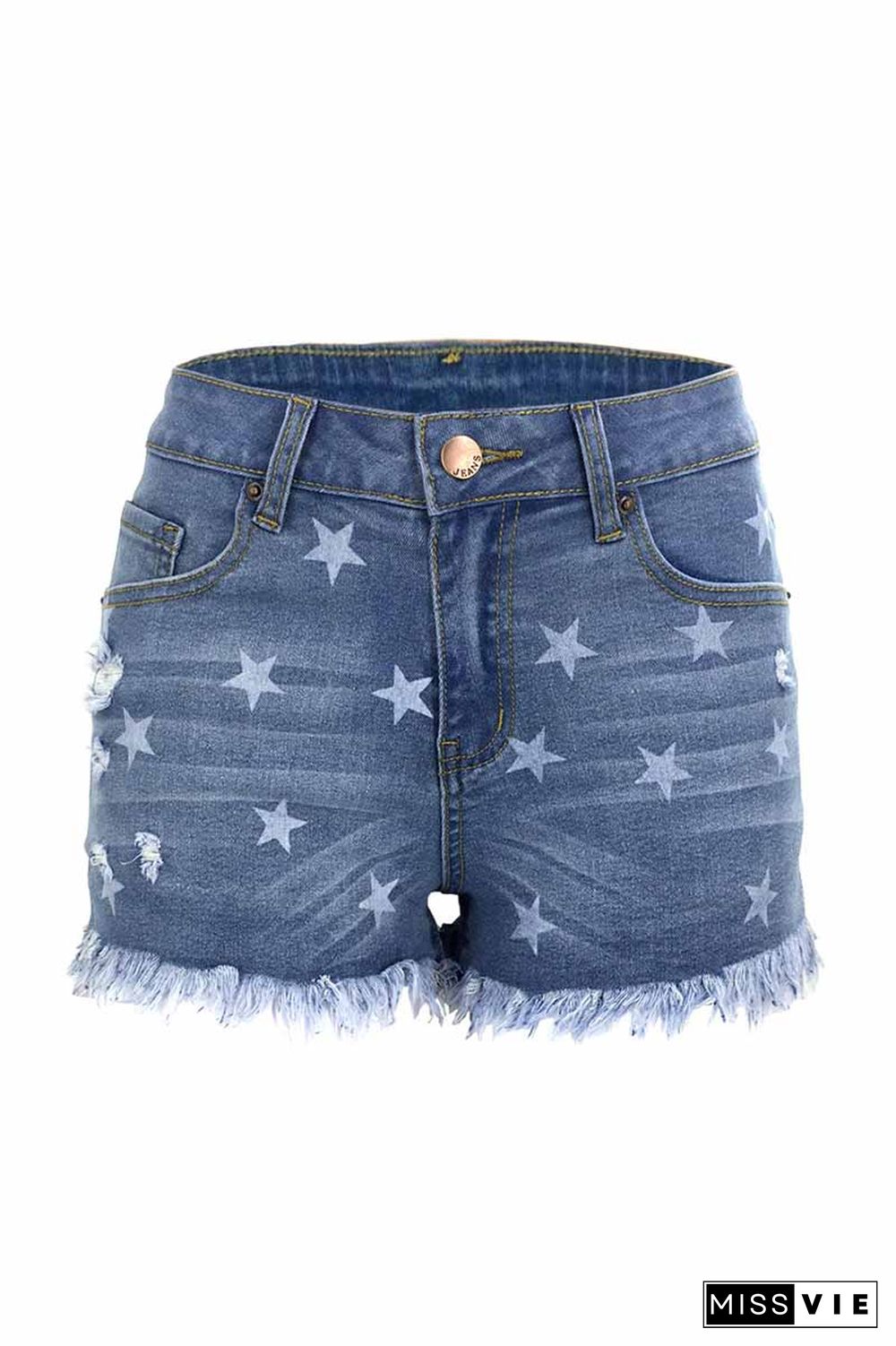 Cute Star Denim Shorts