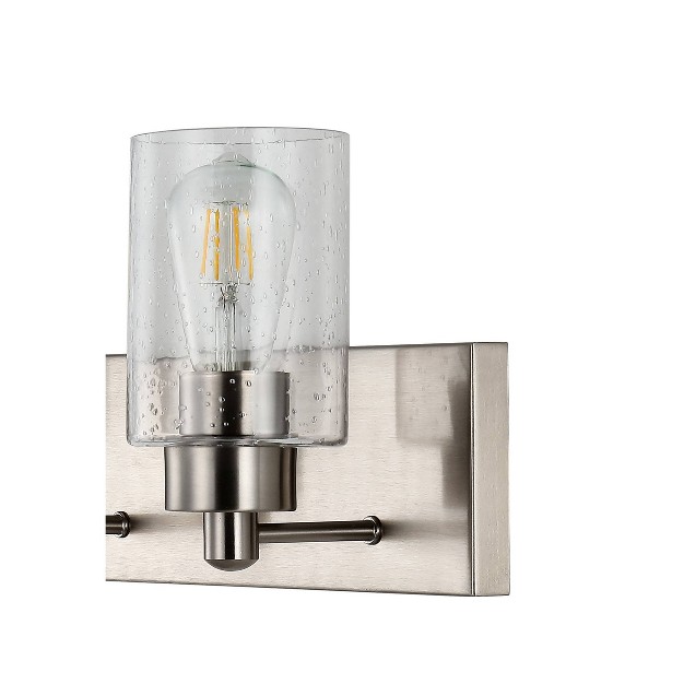 Led 3 light Irving Seeded Glass iron Contemporary Wall Sconce Nickel Jonathan Y