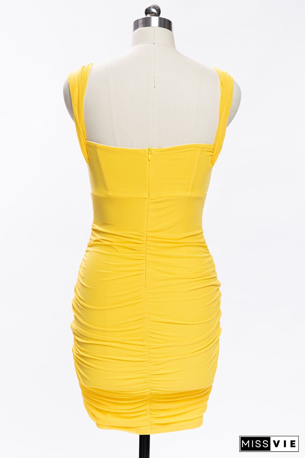 Yellow Off Shoulder Bodycon Sexy Dress Wholesale