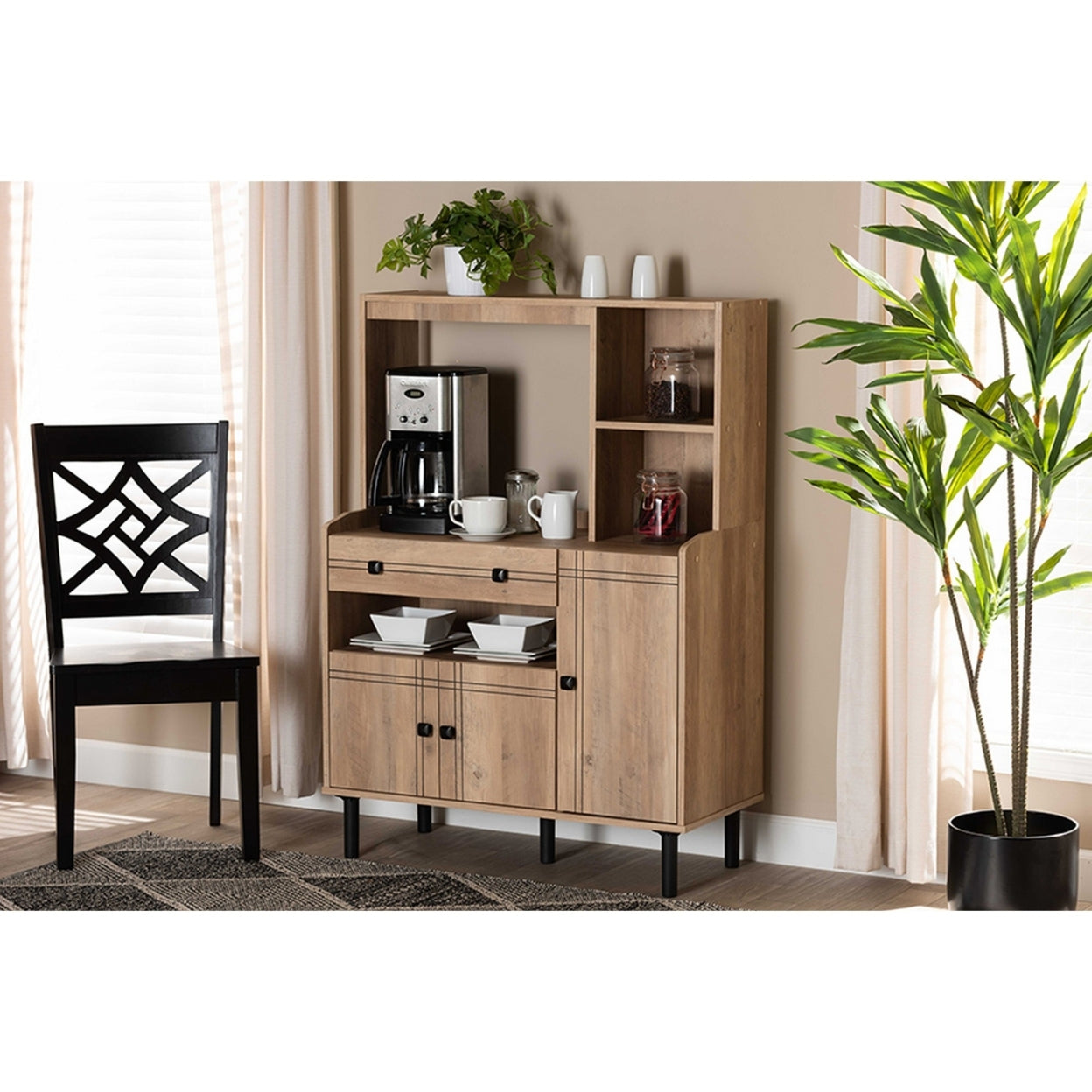 Baxton Studio Patterson 3-Door Kitchen Storage Cabinet