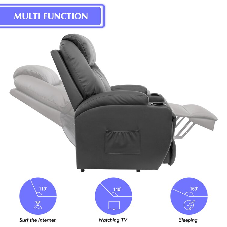 Faux Leather Power Lift Recliner Chair with Massage and Heating Functions