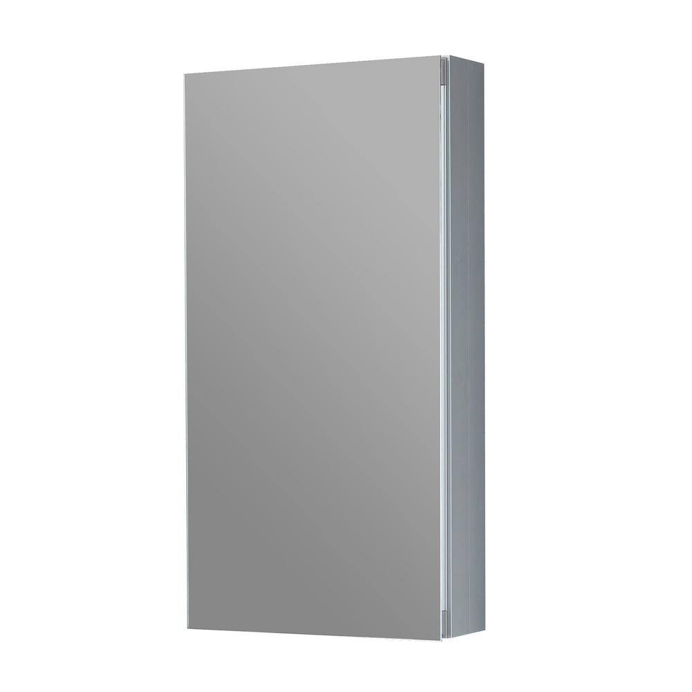 TaiMei 12 in. x 24 in. Frameless Recessed or Surface-Mount Beveled Single Mirror Bathroom Medicine Cabinet MMC1224-SA