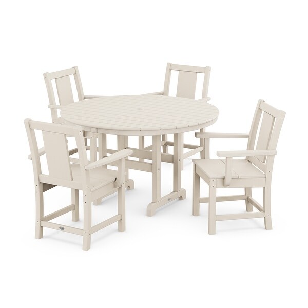 POLYWOOD Prairie 5Piece Round Farmhouse Dining Set