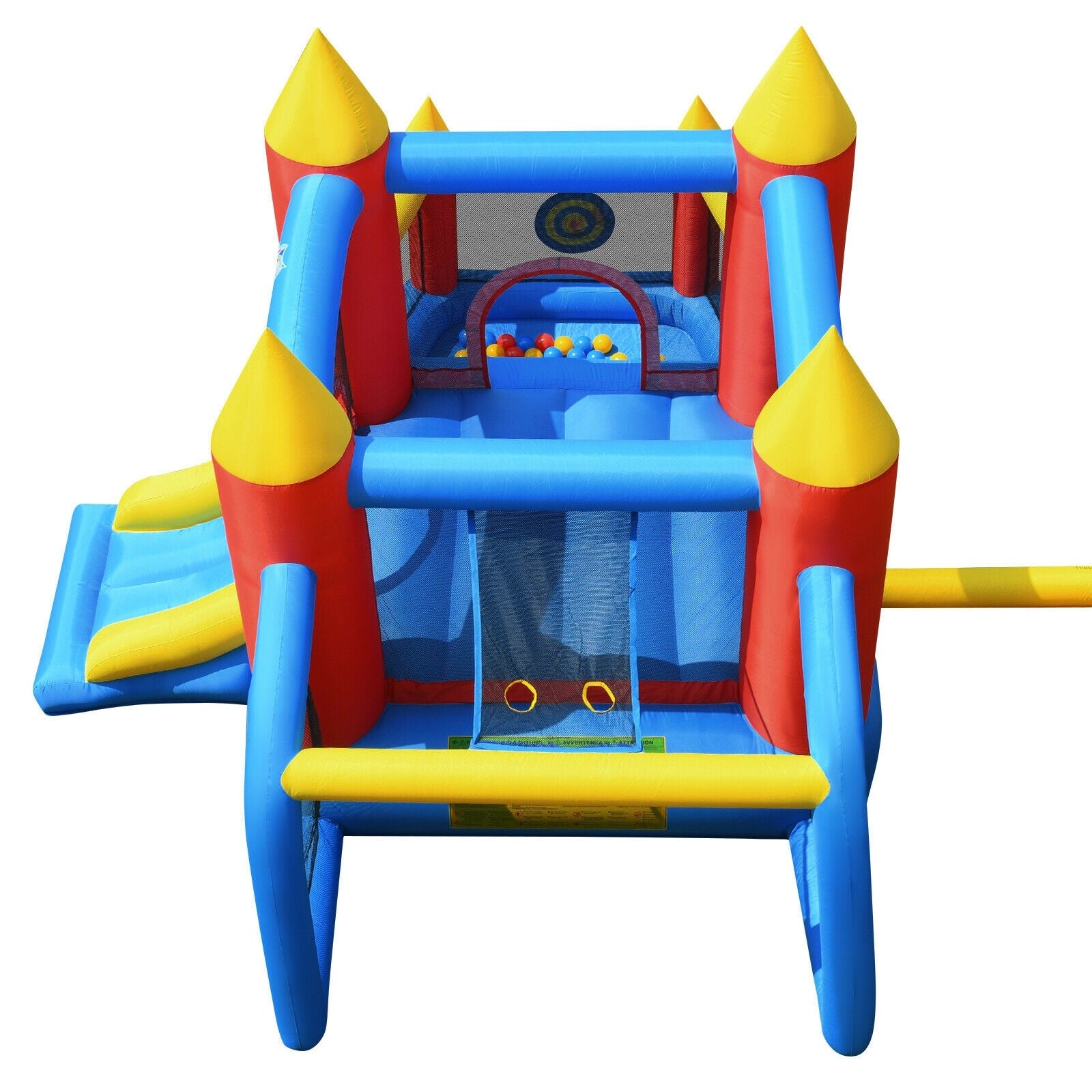 BOUNTECH Inflatable Bounce House, 6 in 1 Jump 'n Slide Bouncer w/ Large Jumping Area (Without Blower)