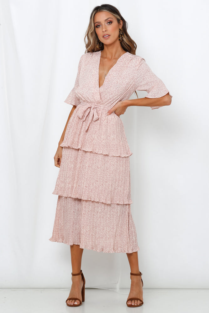 Keep On Trying Midi Dress Pink